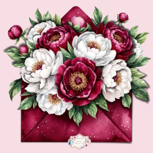 Папертоль Цветочный конверт. Бордо, р.20*20