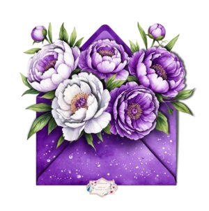 Папертоль "Цветочный конверт. Фиолетовый", р.20*19, арт. РР0430